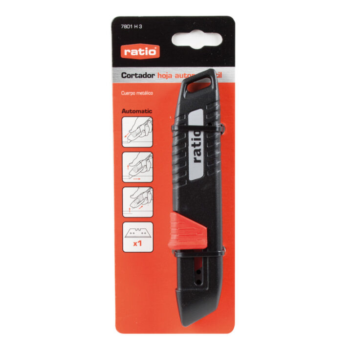 Cúter Hoja Retráctil Automática Ratio 7801H3 Caja