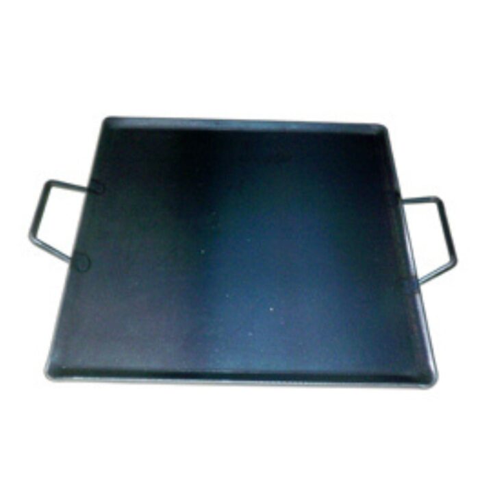 Plancha para Asar de Acero 2 Asas de Metal 45 x 45 x 4 mm