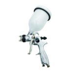 Pistola de pintar profesional cuerpo de acero y aluminio, depósito superior nylon 600c.c. Conexión rápida. Abanico 160-225mm, con regulación de aire y de material , boquilla de estándar en dotación 1,7mm