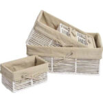 Conjunto 5 cestas Deco lino blanco (Envase completo)