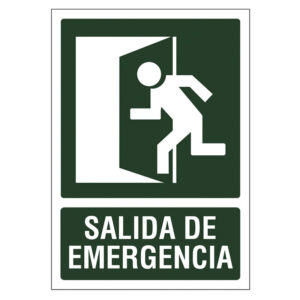 Señal de vías de seguridad y salvamento  Salida emergencia  210xh.297 mm