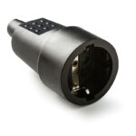 Base enchufe aérea goma DUOLEC negra