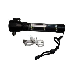 Linterna Led Solar Recargable con Alarma Hepoluz 20188