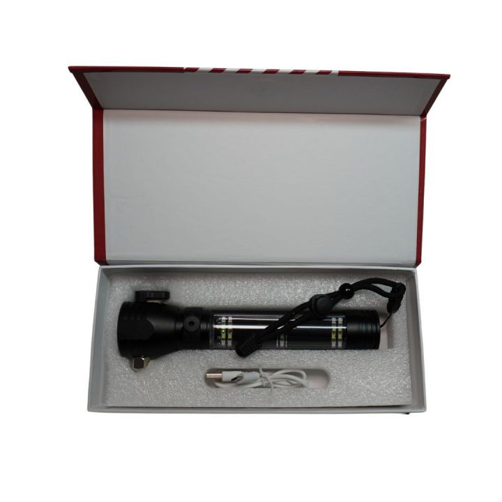 Linterna Led Solar Recargable con Alarma Hepoluz 20188