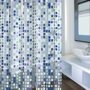 CORTINA BAÑO PVC 180X200CM.CONCEPT AZUL