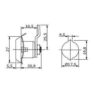 CERRADURA BUZON BTV CROMADA