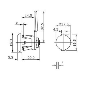 CERRADURA BUZÓN. PRESIÓN. LENG.RECTA.
