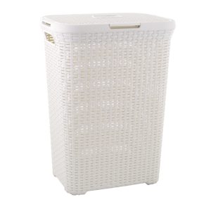 CESTO C/TAPA NATURAL STYLE 40L. BLANCO