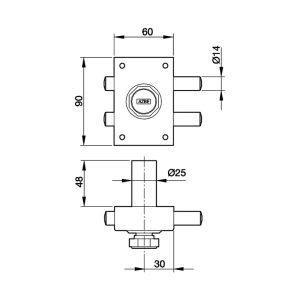 CERRADURA SOBR.16 HP BOMB.RED. YALE