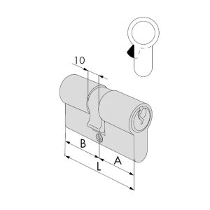CILINDRO SERRETA. 30X30 MM. LATON. CISA