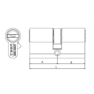 CILINDRO T-60 70MM CENTRADO NIQUEL