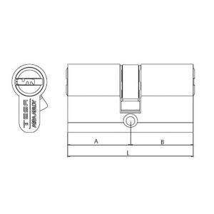 CILINDRO T-60 30X50MM LEVA 15.LATON TESA