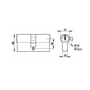 CILINDRO 70MM CENTRADO LATON YALE