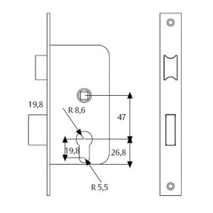 CERRADURA EMBUT.Nº2010-P 50 HN.TESA