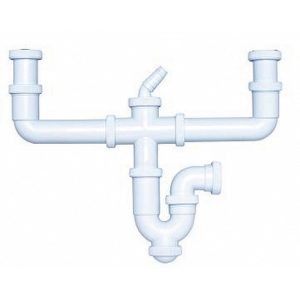 SIFON CURVO EXT. S.HORIZ. DOBLE RACORD