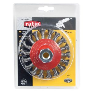 CEPILLO CONICO ACERO TRENZADO 95MM