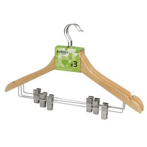 PERCHA MADERA RECTA.3 U.C/PINZAS HABITEX