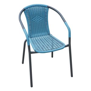 SILLA APILABLE ACERO/FIBRA BASIC. AZUL