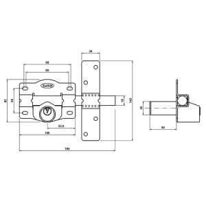 CERROJO 1203 LLAVE 105MM ESMALTADO