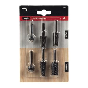 6 RASPAS SURTIDAS (3 MADERA, 3 METAL)