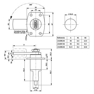 CERRADURA  CANDADO P/ARMARIO MAD.