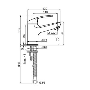GRIFO MONOMANDO LAVABO CRONOS F. BOET