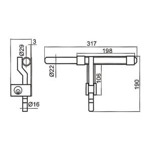CERROJO CANCELA CI. IZQUIERDA.