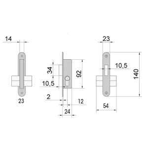 CERRADURA CARP. MET 5552.ENTR.15 MM.