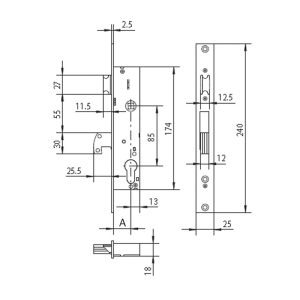 CERRADURA EMB. C.MET. M.41020.20 MM CISA