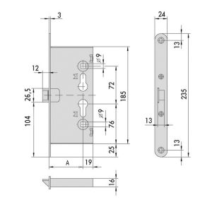 CERRADURA CORTAFUEGO. M.43000 . CISA