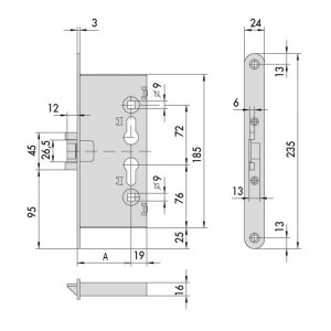 CERRADURA CORTAFUEGO. M.43020. CISA