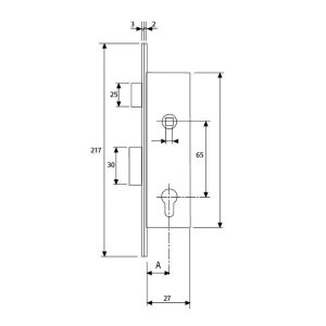 CERRADURA EMBUT.Nº2201 15,5X29 TESA