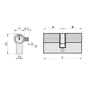 CILINDRO 32+32MM REF.0100 LINCE