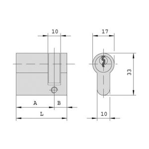 CILINDRO SERRETA. 30X10 MM. LATON . CISA