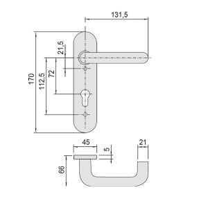 MANILLA C/ PLACA P/CERRAD. CORTAF. CISA