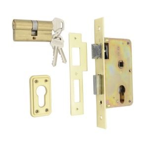 CERRADURA 3100 FRENTE LATONADO 45MM.