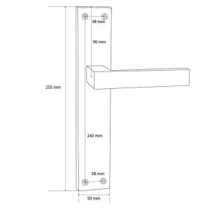 MANILLA PLACA. 50xh255 mm. NEGRO.