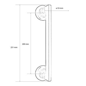 MANILLON. C/ROSETA. Ø50 MM.  NEGRO.
