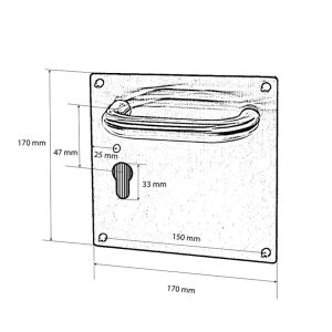 MANILLA PLACA. 170x170  mm. INOX. BOC.47