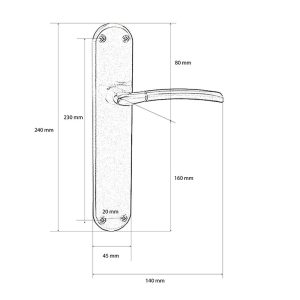 MANILLA C/ PLACA.NIQ.S/NIQ B.45xh242 mm.
