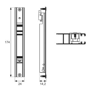 CIERRE CORREDERA 6822 ALUM.BLANCO 2 UN.