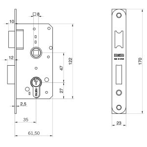 CERRADURA EMBUT.1501-0-35. BICROM. MCM