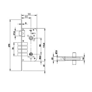 CERRADURA 8912 CIL.HS6 5LL.M3 60MM YALE