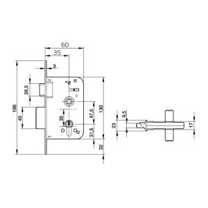 CERRADURA EMBUTIR 600/60 HL YALE
