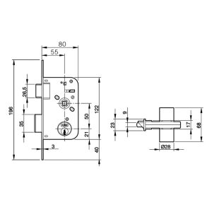 CERRADURA EMBUTIR Nº 50/80 HL YALE