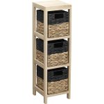 MUEBLE AUX.3 CESTAS NEGRO/NATURAL 22x22