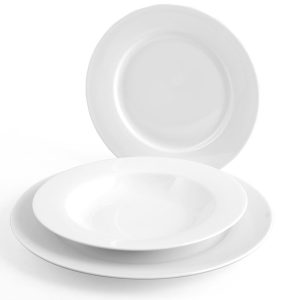 Plato llano de porcelana PENGO serie New Bone China 12 unidades