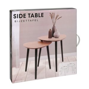 MESAS NIDO 2 UNDS. OVAL. MADERA NATURAL