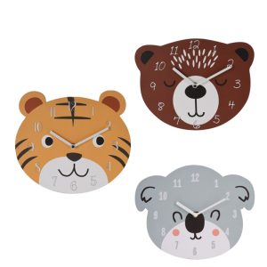 RELOJ PARED INFANTIL 26 CM. ANIMAL SURT.