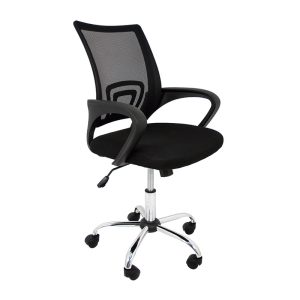 SILLA OFICINA MARTINA NEGRA C//BRAZOS